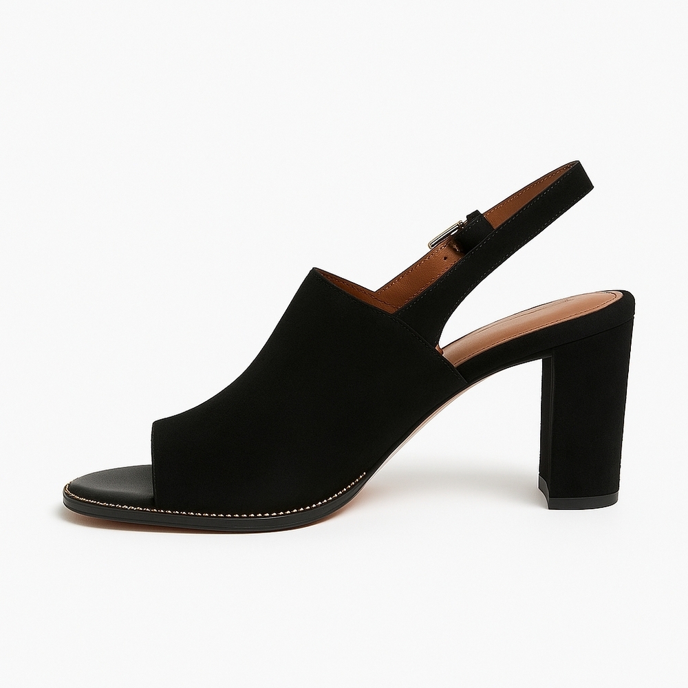 Coach Women's Black Slingback Sandals - Picture 2 of 2